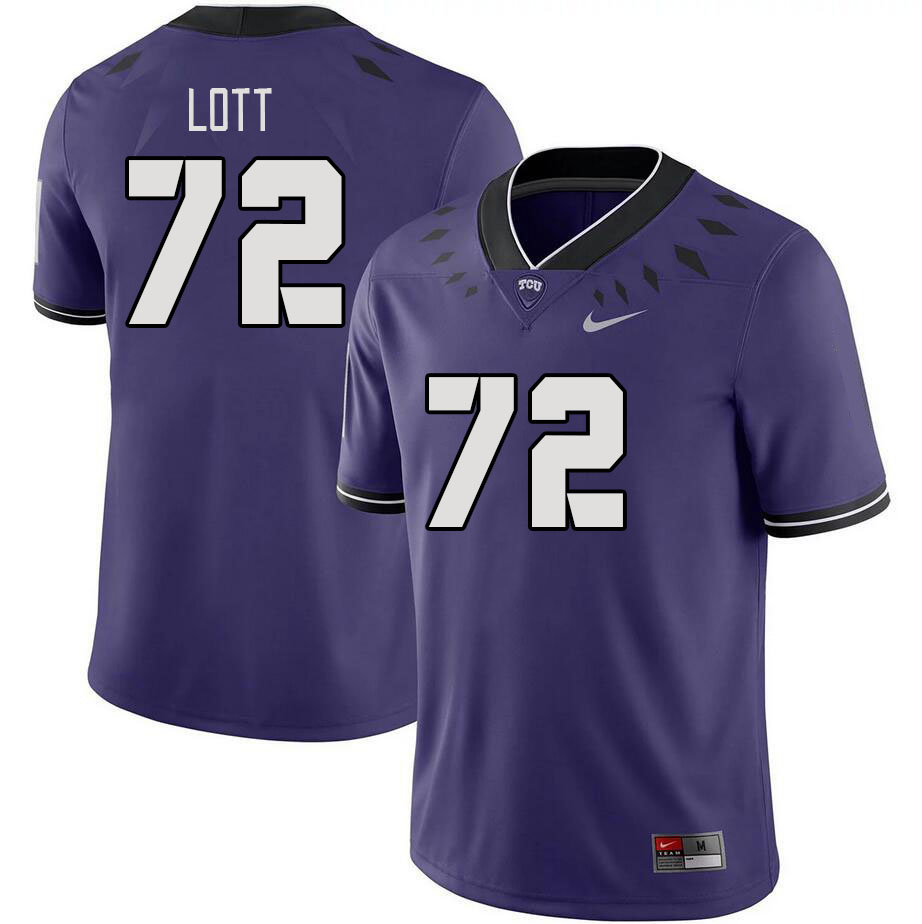 Men #72 Jasper Lott TCU Horned Frogs 2023 College Footbal Jerseys Stitched-Purple